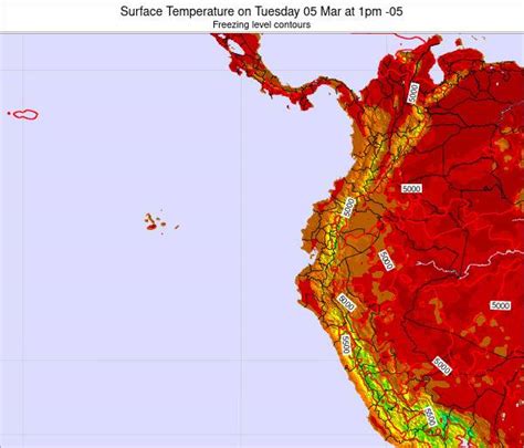 Ecuador Surface Temperature On Sunday 11 Jul At 7am Ect