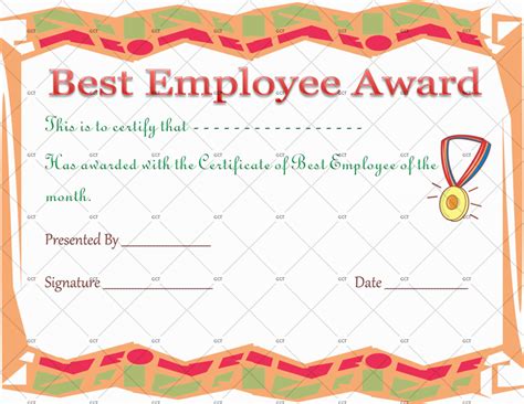 Best Employee Award Certificate Template Gct