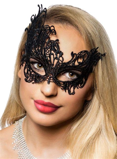 Lace Asymmetrical Black Masquerade Mask Womens Black Lace Mask