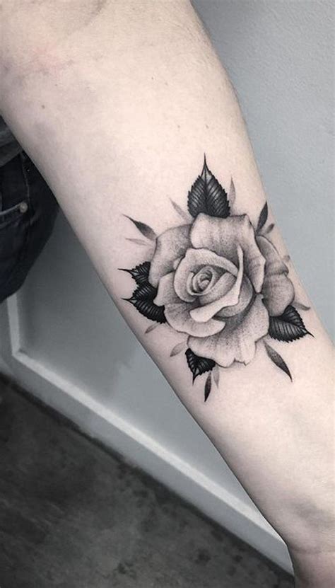 Rose Flower Black And White Tattoo
