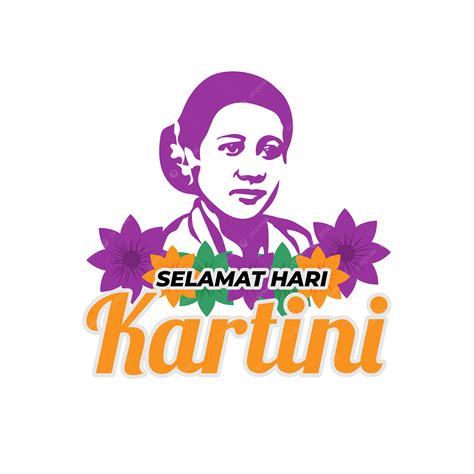 Kartini S 날 다채로운 인사말 Kartini의 날 Selamat Hari Kartini 꽃들 Png 일러스트 및
