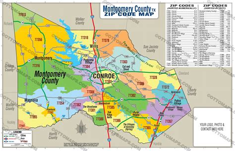 Montgomery County Texas Zip Code Map Otto Maps