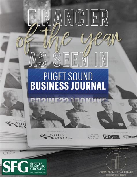 Puget Sound Business Journal Financier Of The Year Award Seattle