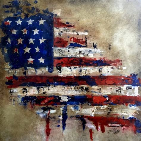 Abstract Flag Painting American Veterans Canvas Pop Art By Etsy
