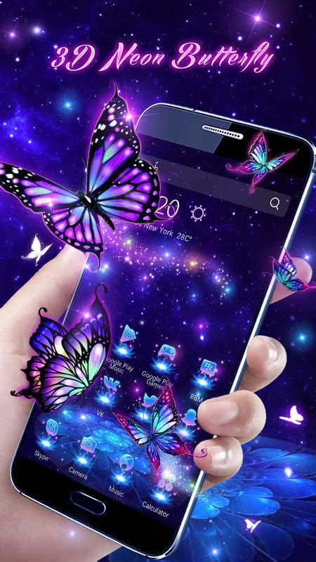 3d Purple Butterfly Theme Free Android Theme Download Download The