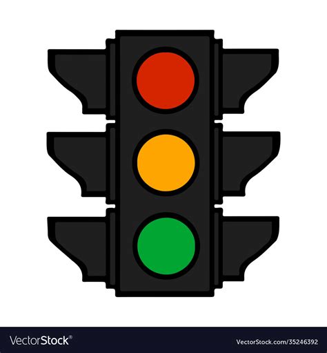 Traffic Lights Colorful Cartoon Stoplight Sign Vector Image