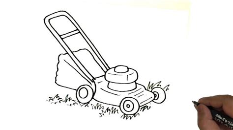 How To Draw A Lawn Mower Machine Youtube