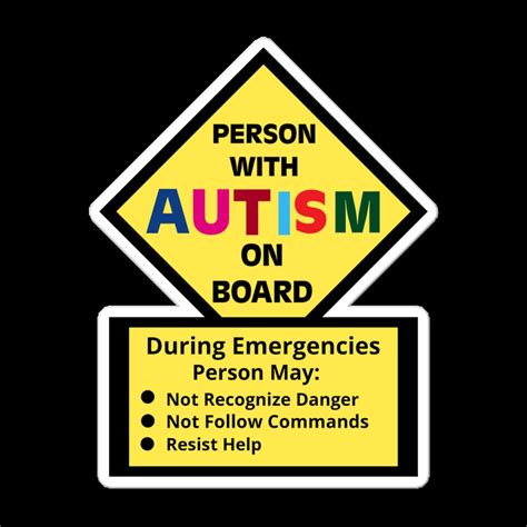 Autism Safety Sticker For Vehicle Passengers Etsy