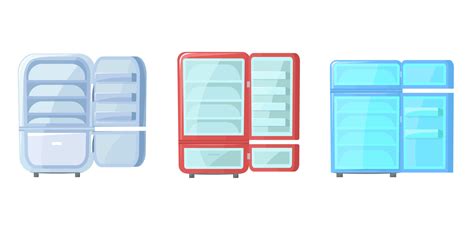 Set Of Open Empty Fridge Free Different Refrigerators Vector