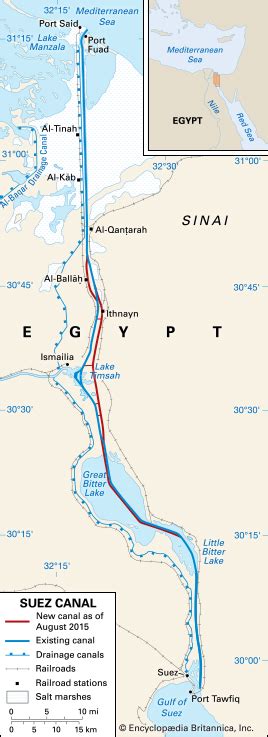 Maps show congestion on both ends of the waterway as ships wait for the blockage to be cleared (image: Suez Crisis | Summary, Location, Dates, Significance ...