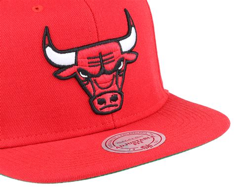 Chicago Bulls Wool Solid Red Snapback Mitchell And Ness Caps Hatstore