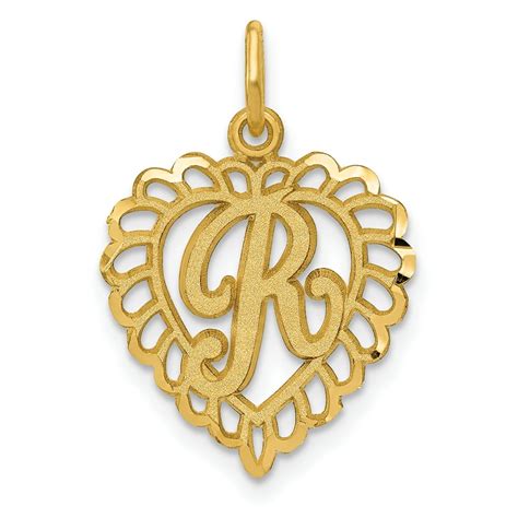 Icecarats 14kt Yellow Gold Initial Monogram Name Letter R Pendant