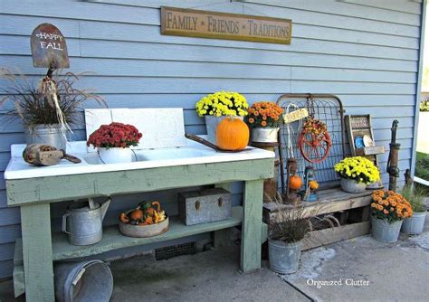An Orange Pulley Fall Wreath And More Outdoor Junk Decor Fall Outdoor