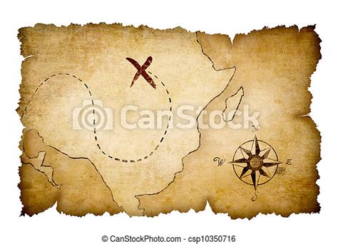 Pirates Treasure Map With Marked Location Canstock
