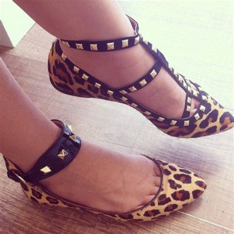 Shoes To Die For Leopard Print Studs Pointed Toe