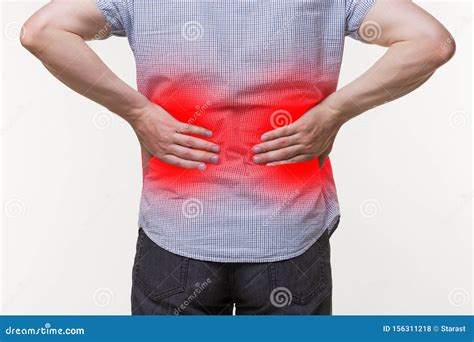 Back Pain Kidney Inflammation Man Suffering From Backache Zdjęcie