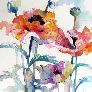 Three Poppies By Wendy Westlake Flower Art Flower Painting Artwork