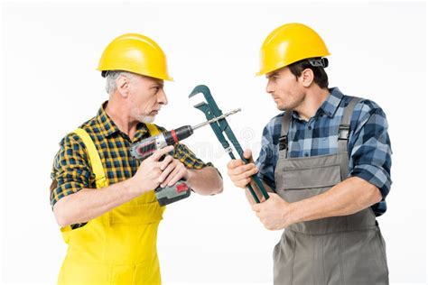 Construction Workers With Tools Stock Photo Image Of Industry