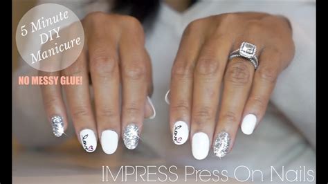 Press on nails (duh) i reccomend ordering them in clear. imPRESS Press On Nails - 5 Minute DIY Manicure - No Glue ...