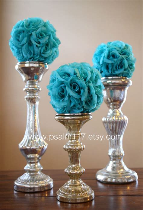Hello every one and happy monday! SALE 12 x 6 inch wide - TURQUOISE - wedding pomanders ...