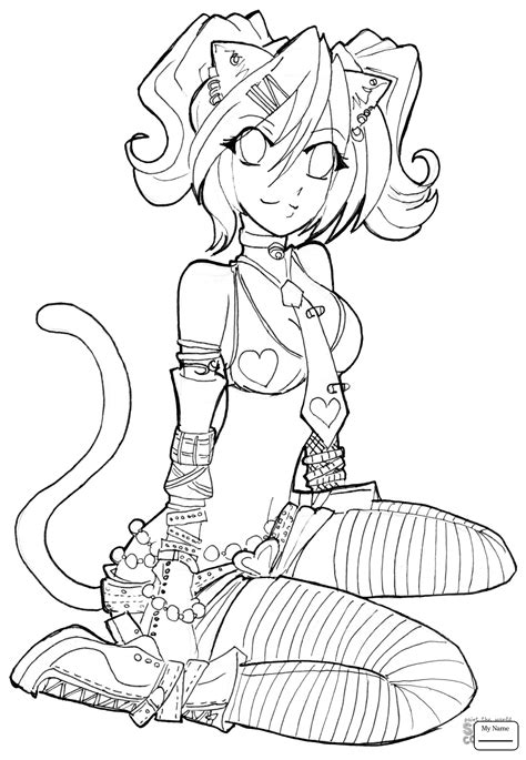 Anime Girl Coloring Pages At Free
