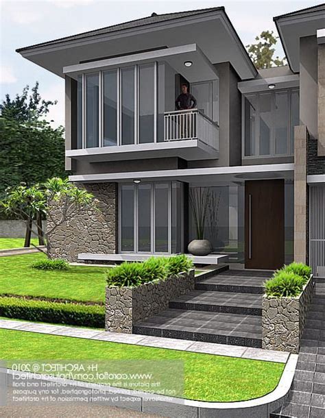 contoh fasad rumah minimalis  modern terbaru dizeen rumah