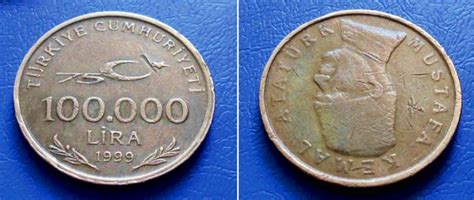 Turska Turkey 100 000 Lira 1999 Km1078 Mustafa Kemal Ataturk