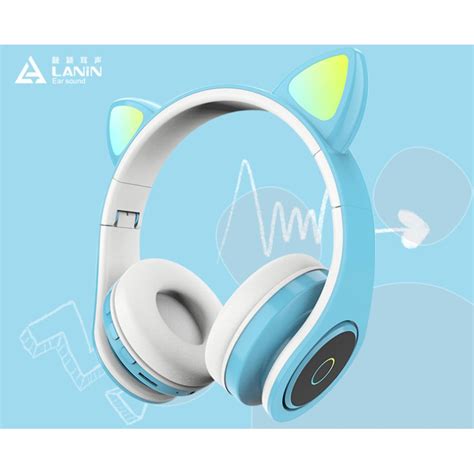 Fone Orelha De Gato Gatinho Cat Bluetooth Ear Com Led Rgb Headphone Original Ctx Shopee Brasil