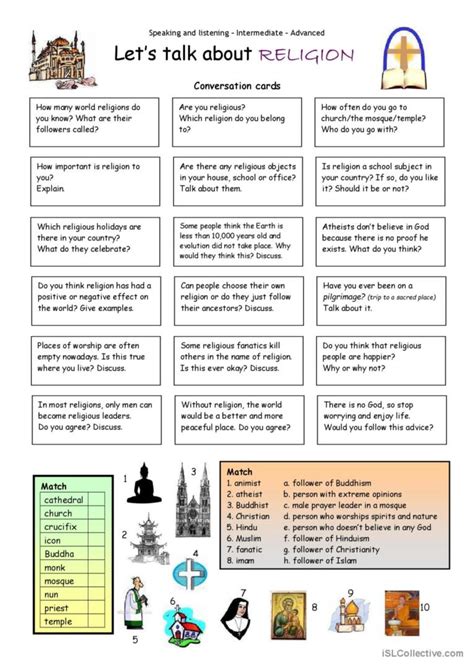 Lets Talk About Religion English Esl Worksheets Pdf And Doc