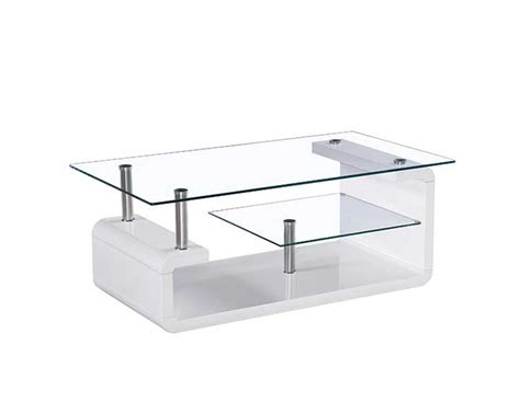 Glass & steel coffee table premium quality / living room. Glass Top White Lacquer Coffee table BM 12 | Contemporary