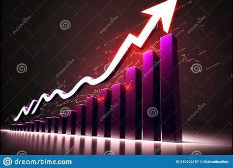 3d Graph Showing Rise In Profits With Arrow Growing Graph Business