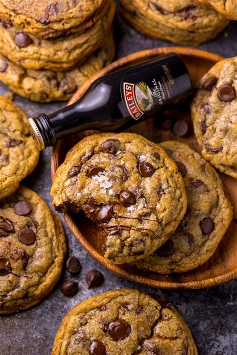 Whisk together the dry ingredients and beat them into the butter mixture until just combined. Baileys Irish Cream Chocolate Chip Cookies - Baker by Nature