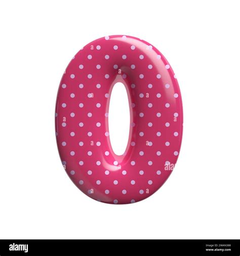 Polka Dot Number 0 3d Pink Retro Digit Suitable For Fashion Retro Design Or Decoration