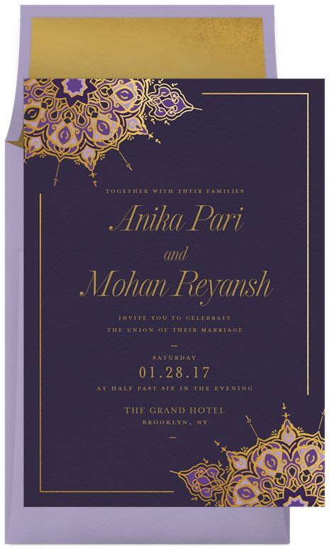 Magnificent Medallion Invitations In Purple Wedding