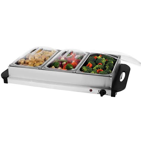 Stainless Steel Electric 3 Pan Buffet Food Warmer Hot Plate Tray Food