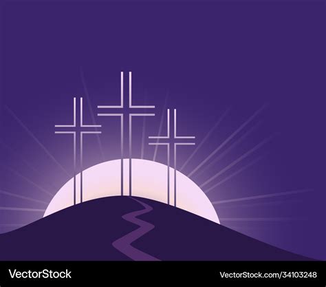 Religious Lent Symbols Flat Background Royalty Free Vector