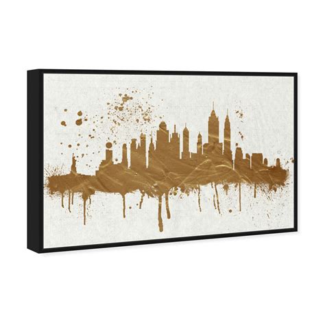 Gold Ny Skyline Cities And Skylines Wall Art By Oliver Gal