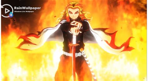 Kyojuro rengoku flames live wallpaper