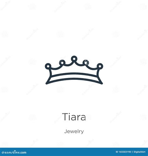 Tiara Icon Thin Linear Tiara Outline Icon Isolated On White Background