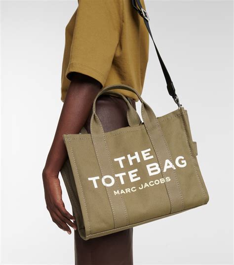 The Traveler Medium Canvas Tote In Green Marc Jacobs Mytheresa