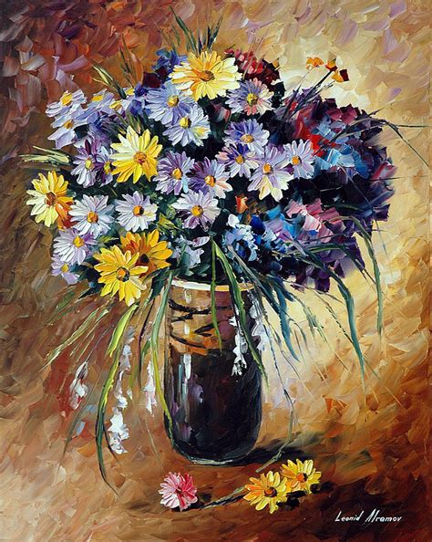 Decor painting picture about hand painted modern abstract oil paintings white flower decoration for home 3pc light green color canvas picture wall art picture, decorative painting free pattern picture gorgeous contemporary wall art tulip flowers oil painting on canvas. SUMMER FLOWERS — PALETTE KNIFE Oil Painting On Canvas By ...