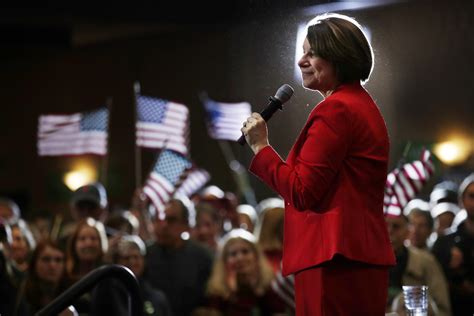 in maine democratic presidential hopeful amy klobuchar touts ability to win red districts