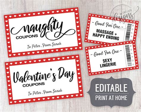 Sexy Naughty Coupons Christmas Love Sex Coupons Editable Ts For Him Her Couples Coupons