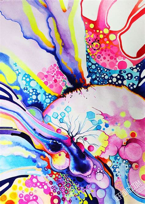 Abstract Watercolor Painting Original Infinite Flare 20 X 14 By
