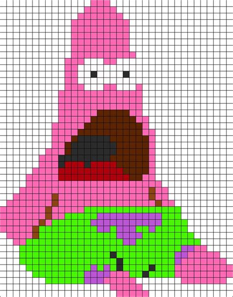 Face Melted Patrick Kandi Pattern Pixel Art Pixel Art Pattern Minecraft Pixel Art