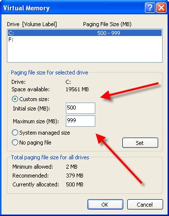 You can also delete unnecessary files using disk cleanup. जिजीविषा: How To Increase Virtual Memory In Windows XP?