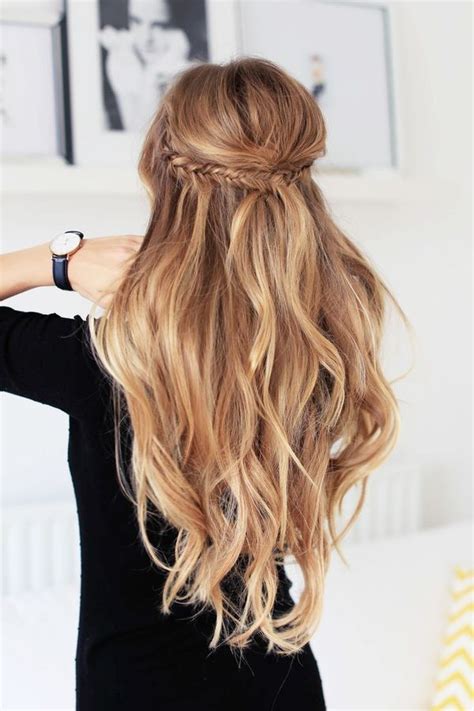 If your bangs are long, cut them longer on the tops of the cheekbones so they blend effortlessly into the rest of the hair. beach waves with a little braid detail | Long hair styles ...