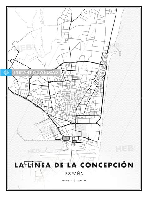 This Printable Map Template Of La Línea De La Concepción Spain With
