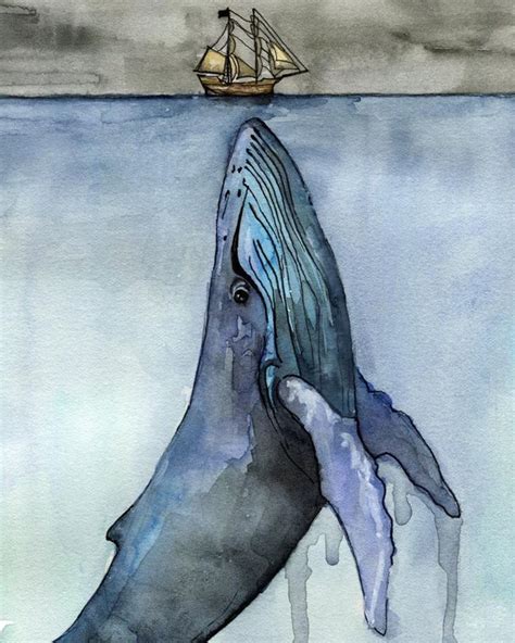 Xlarge Watercolor Whale Painting Sizes 16x20 And Up Etsy Whale