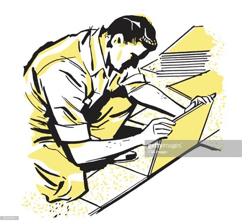 Man Laying Tile Stock Illustration Getty Images
